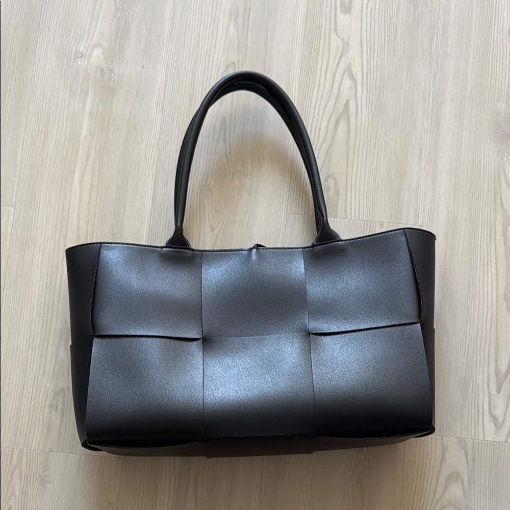 Black Woven Tote Bag